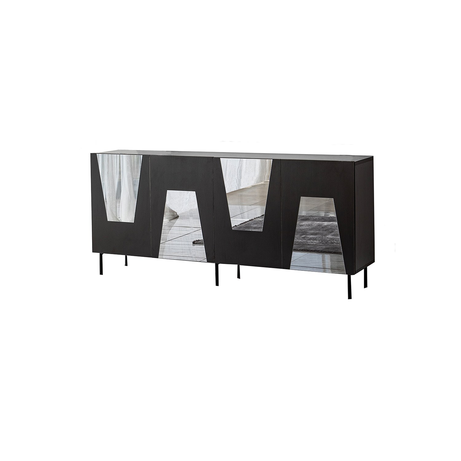 Konsolipöytä Valento Furniture Venice, 180x40x80cm, musta/savu