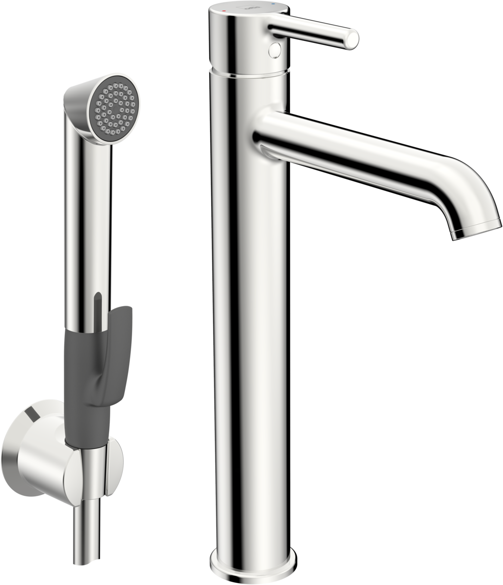 Korkea pesuallashana Oras Optima Style 2602FH Bidetta-käsisuihkulla, kromi