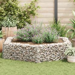 Korotettu kuusikulmainen gabion-/kivikorikehys 200x173x40 cm