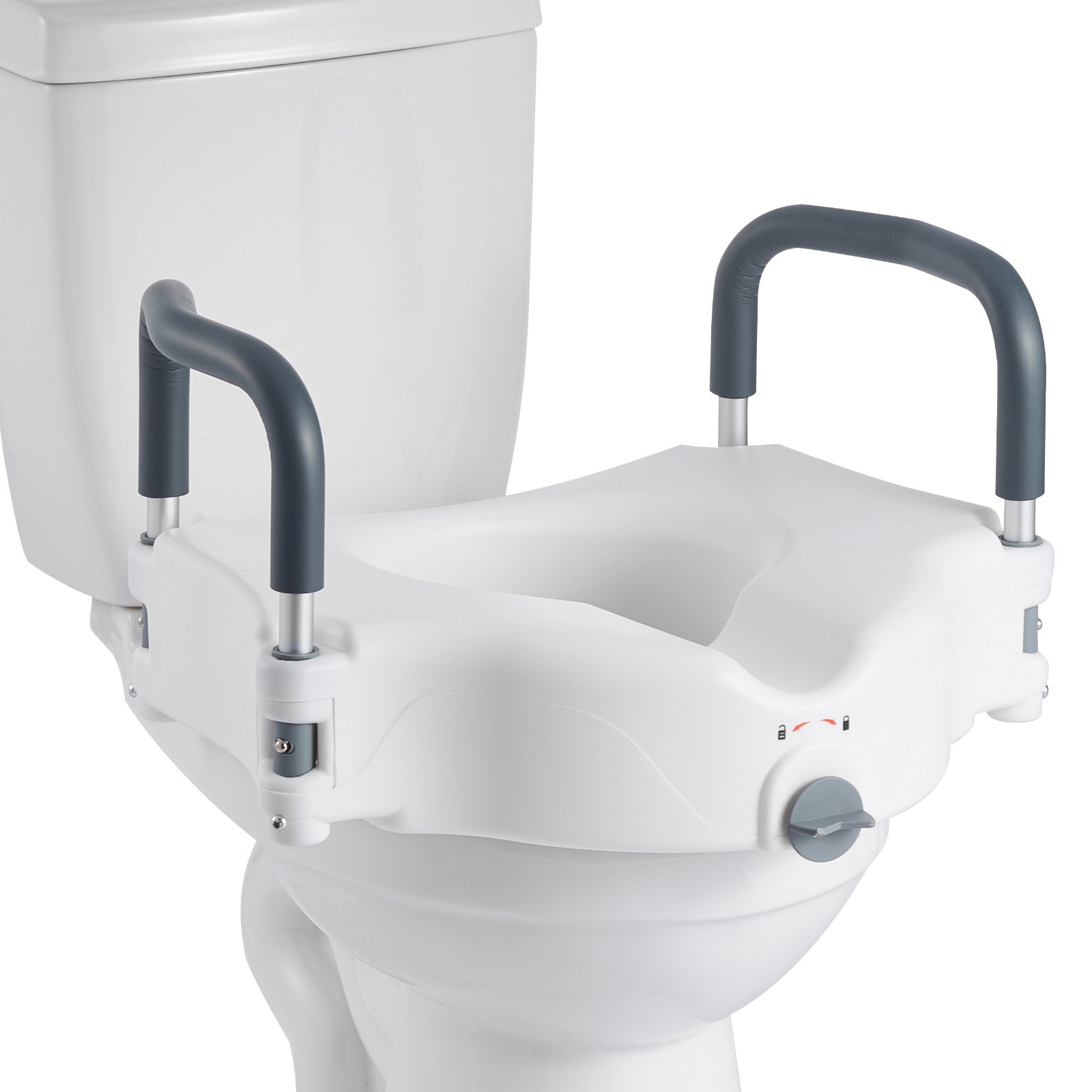 Korotettu WC-istuin North Craft, 127mm, 136.1kg, Alumiini, Pehmustetut Käsinojat