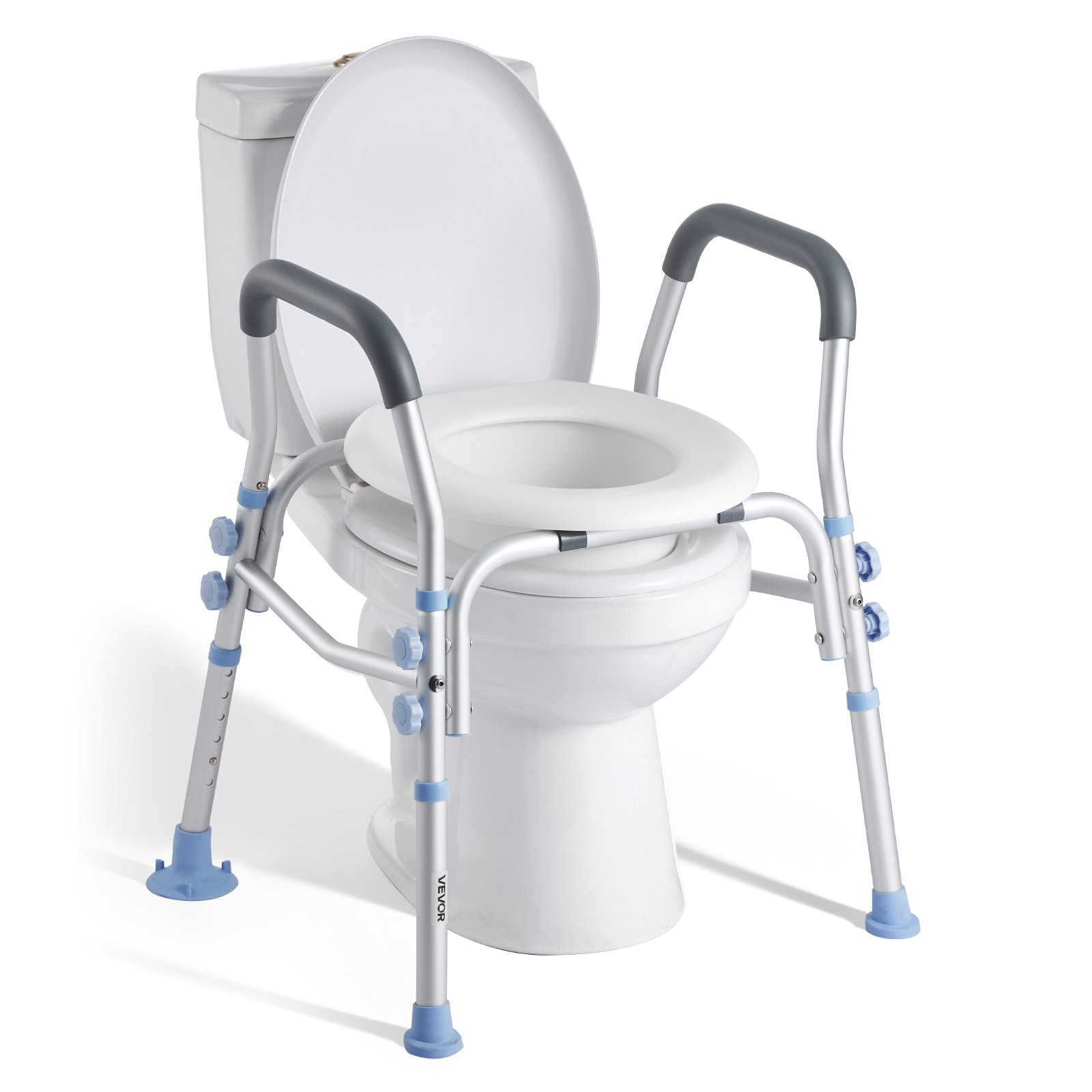 Korotettu WC-istuin North Craft XZY401, 136kg kapasiteetti, säädettävä korkeus, hopea