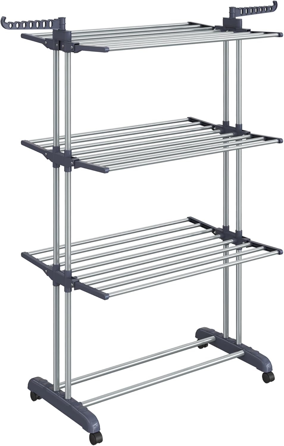 Kuivausteline Songmics Bunji, 63,5 x 128 x 173 cm, 4-tasoinen, harmaa