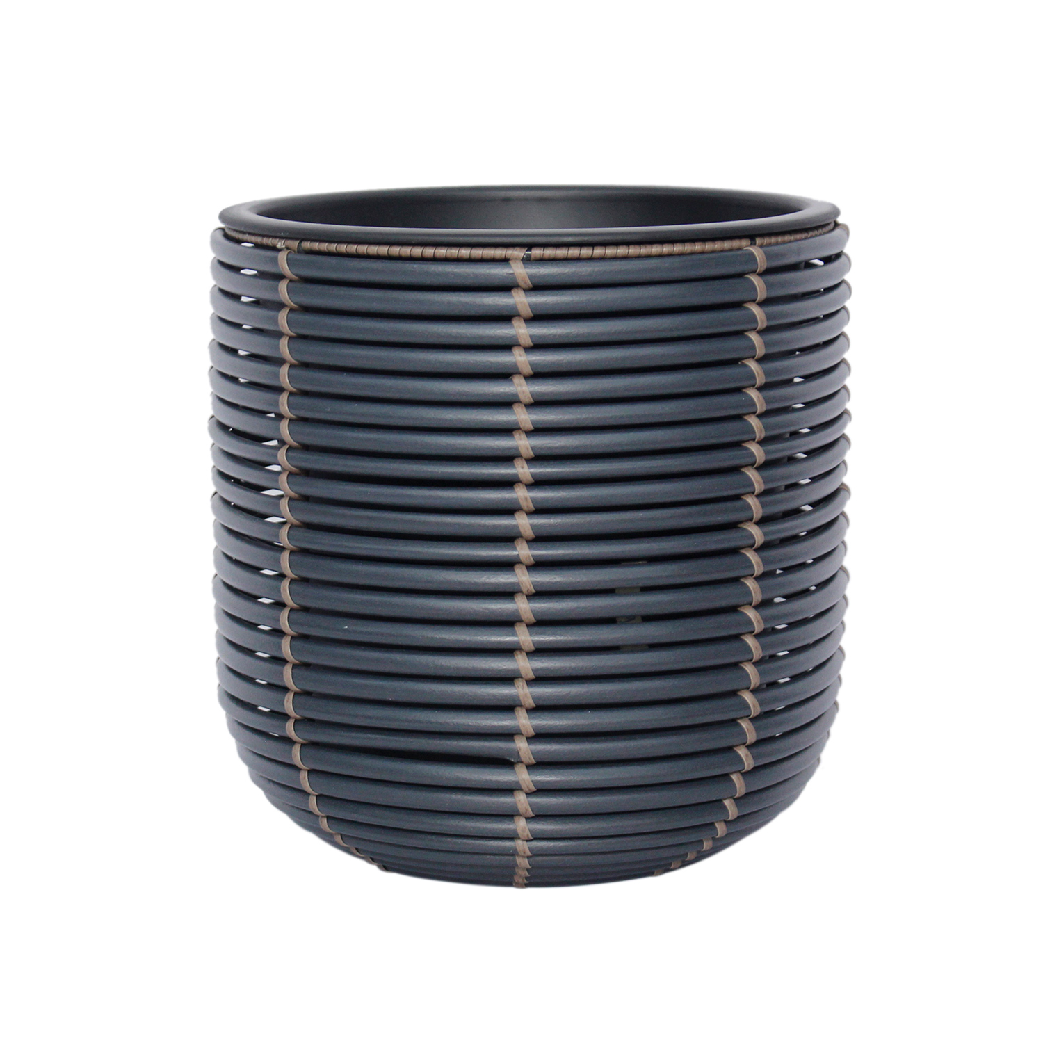 Kukkaruukku Home4You Wicker, D27x28cm, Musta