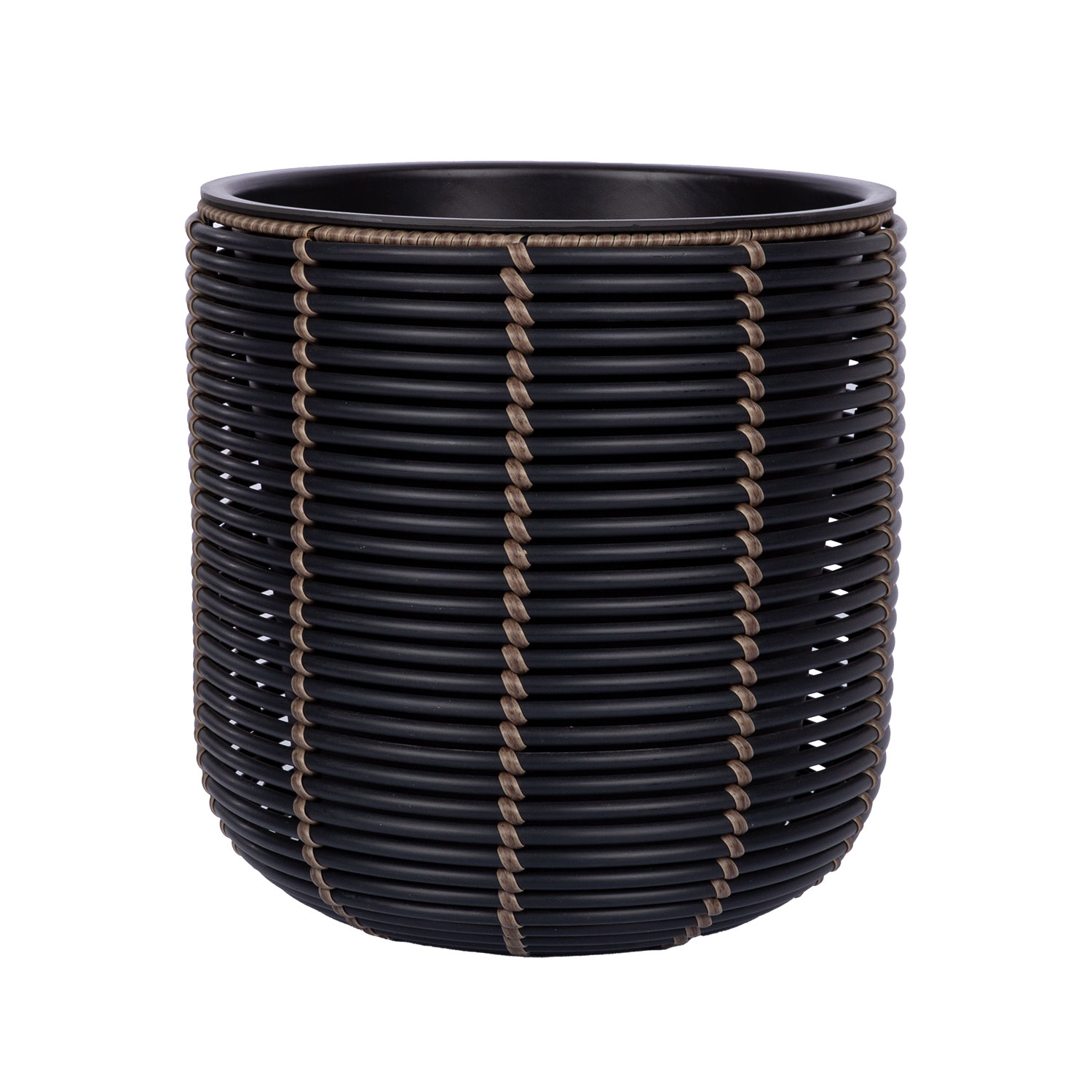 Kukkaruukku Home4You Wicker D35x36cm, Musta