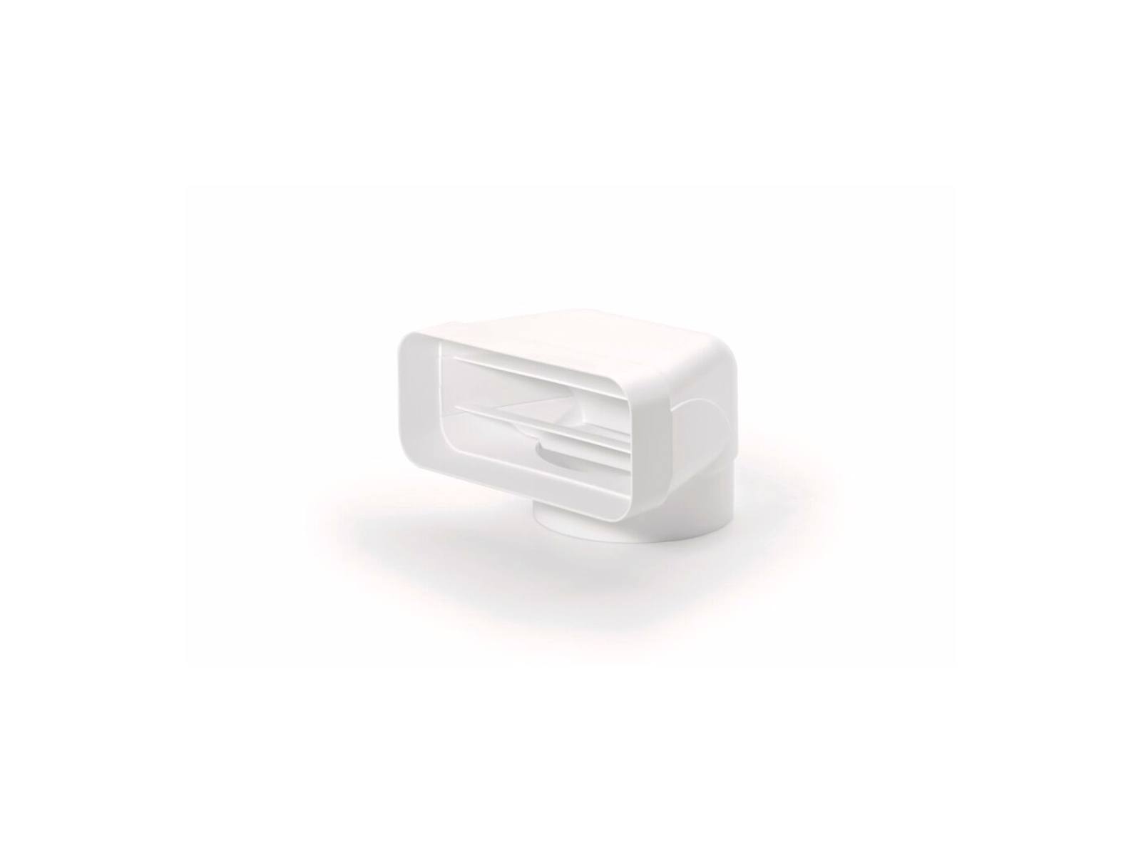 Kulmaosa Savo Airvent 90, pyöreä/litteä, 150/222 mm, valkoinen