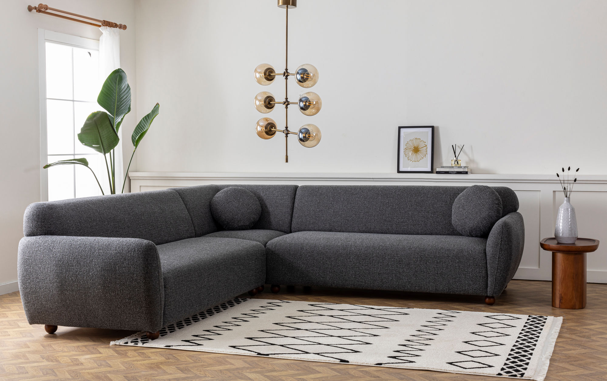 Kulmasohva Valento Furniture Eddy, harmaa