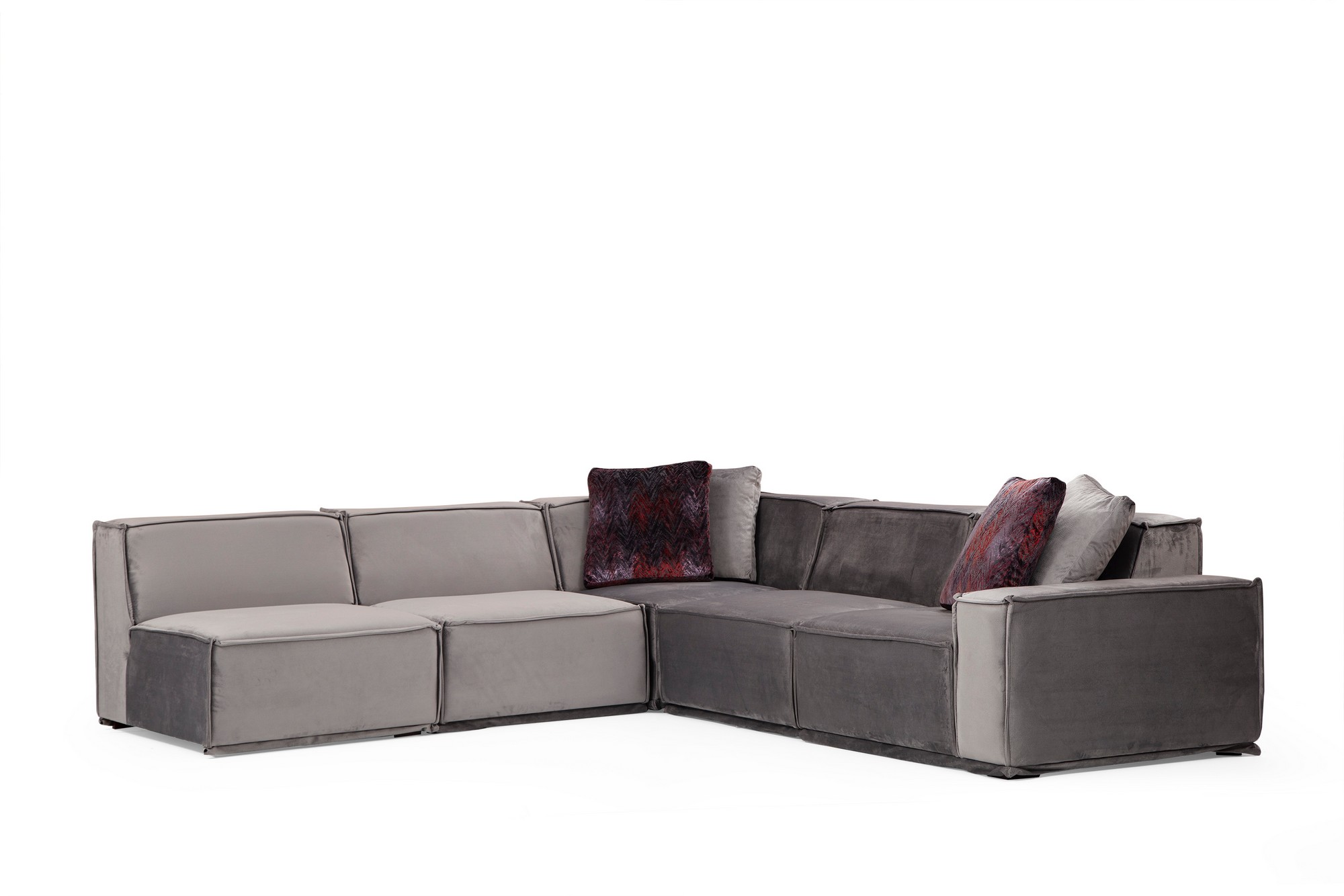 Kulmasohva Valento Furniture Lego, 6-istuttava, 276x300cm, vasen, harmaa/vaaleanharmaa