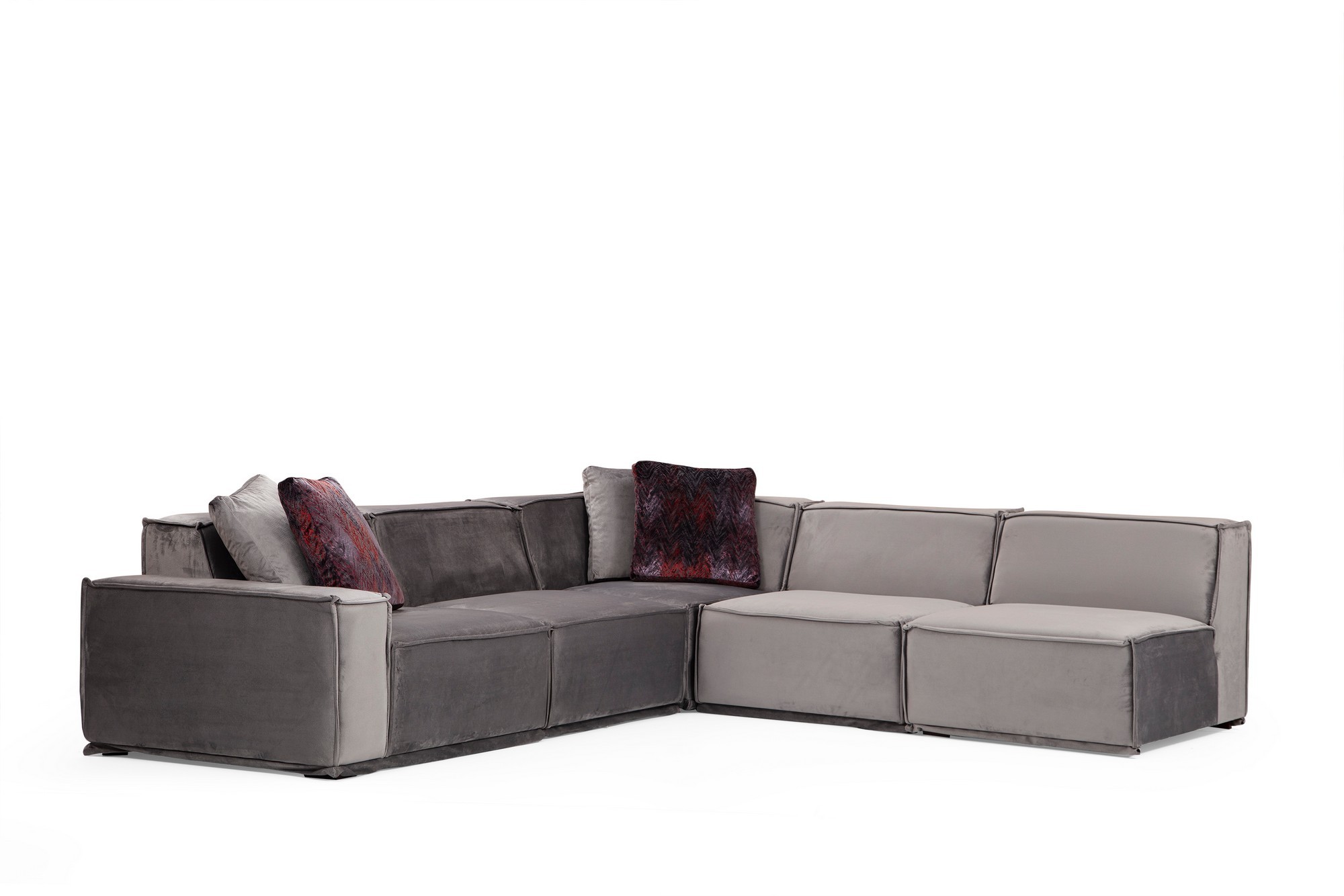 Kulmasohva Valento Furniture Lego, 6-istuttava, 300x276cm, oikea, harmaa/vaaleanharmaa