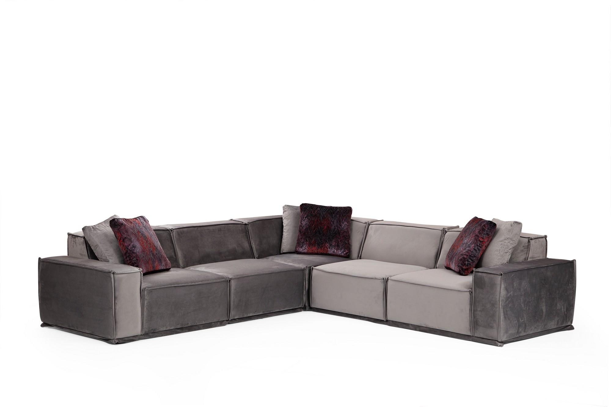 Kulmasohva Valento Furniture Lego, 6-istuttava, 300x300cm, harmaa/vaaleanharmaa