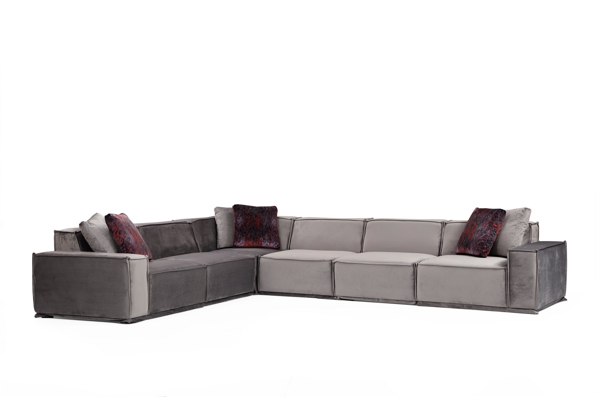Kulmasohva Valento Furniture Lego, 6-istuttava, 300x388cm, vasen, harmaa/vaaleanharmaa