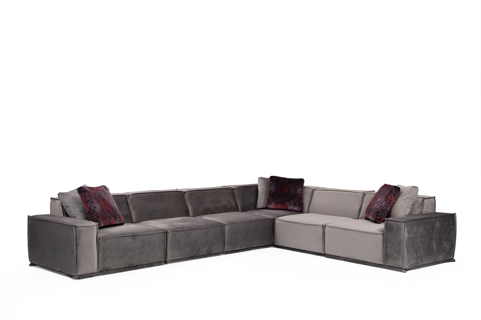 Kulmasohva Valento Furniture Lego, 6-istuttava, 388x300cm, oikea, harmaa/vaaleanharmaa