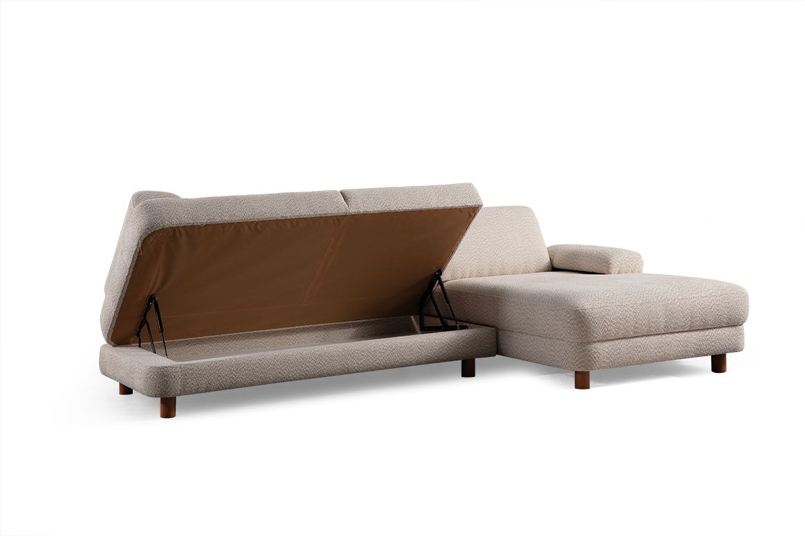 Kulmasohva Valento Furniture Nice L, oikea, kerma