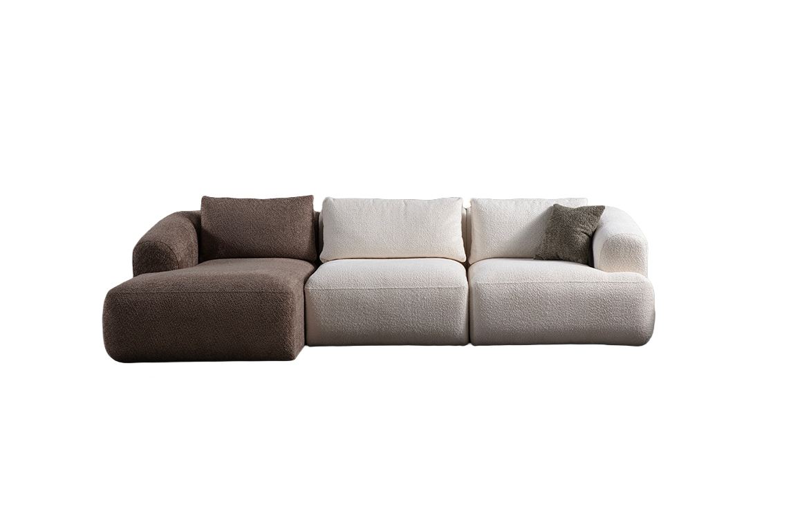 Kulmasohva Valento Furniture Sofia, Brown White