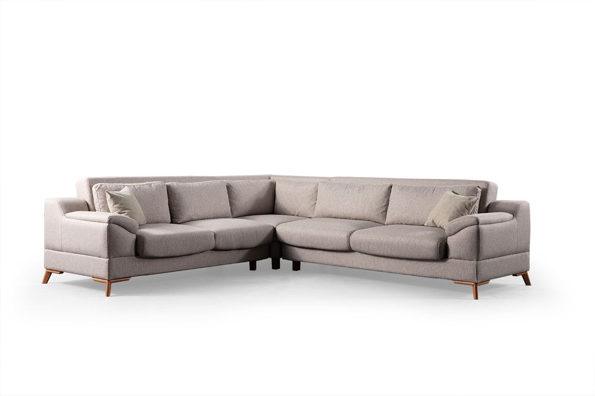 Kulmavuodesohva Valento Furniture Aqua, 5-istuttava, vasen, beige