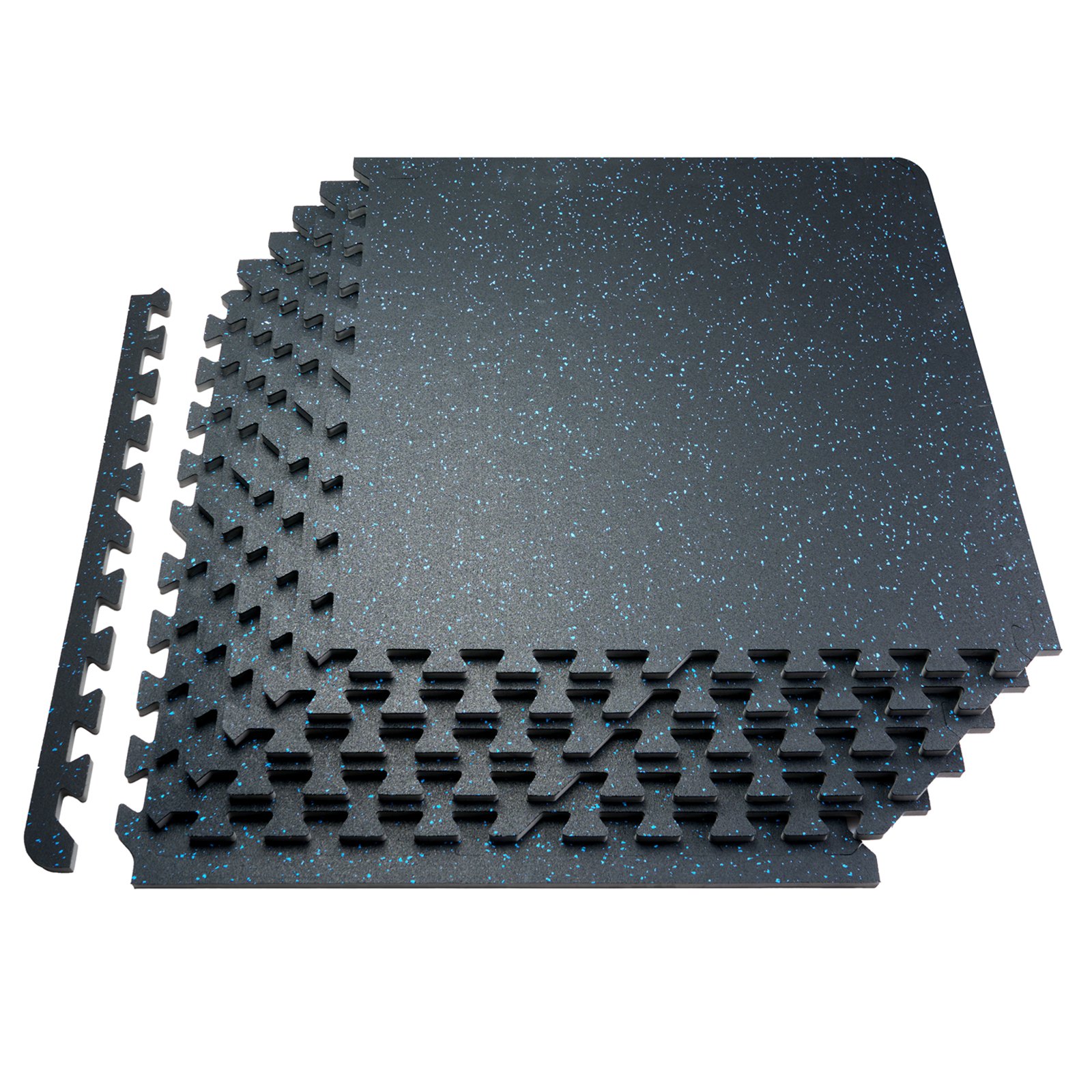 Kuntosalimatto North Craft, 610x610mm, 6 kpl, Musta/Sininen