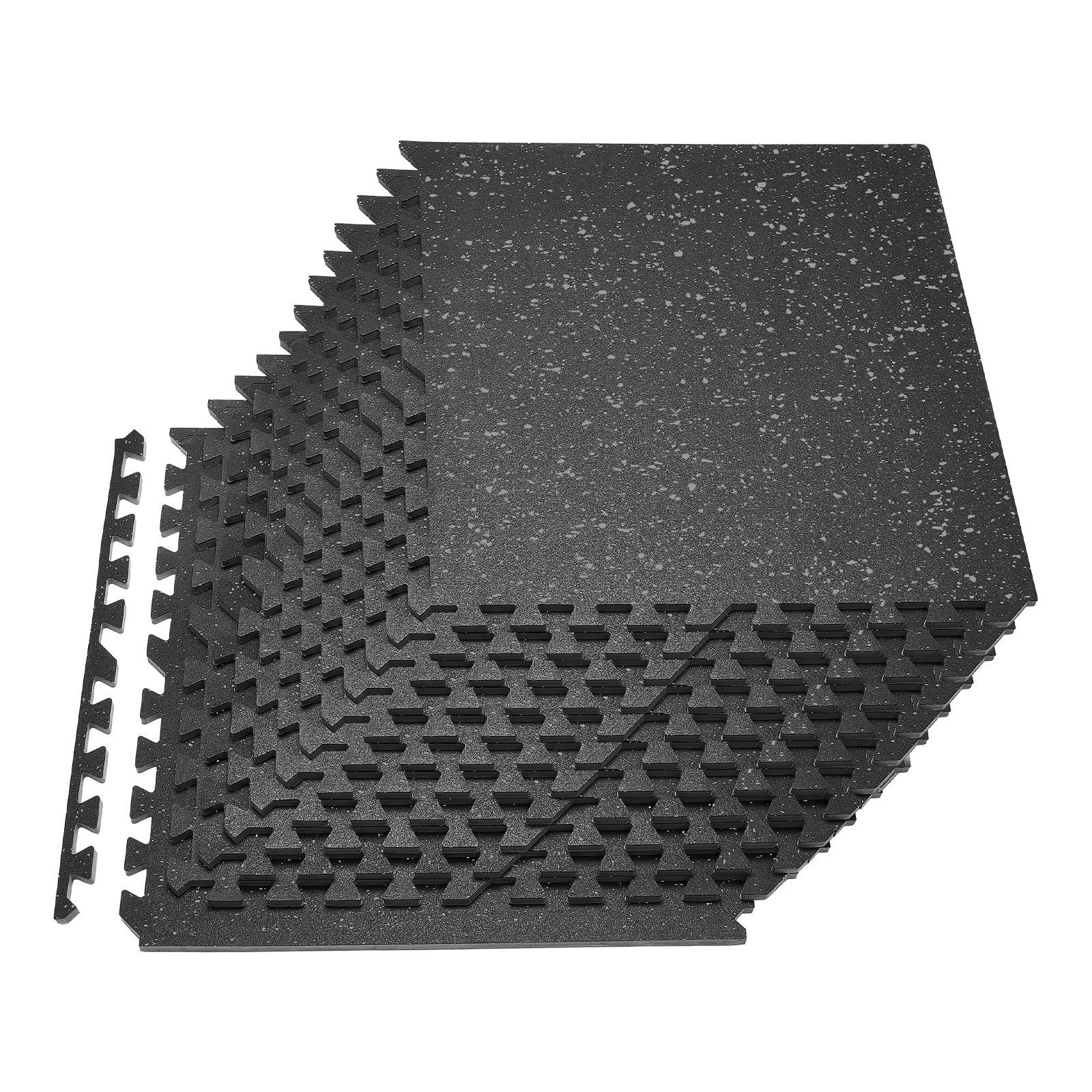Kuntosalimatto North Craft, 610x610x14mm, musta/harmaat pisteet, 24kpl/8.93m²