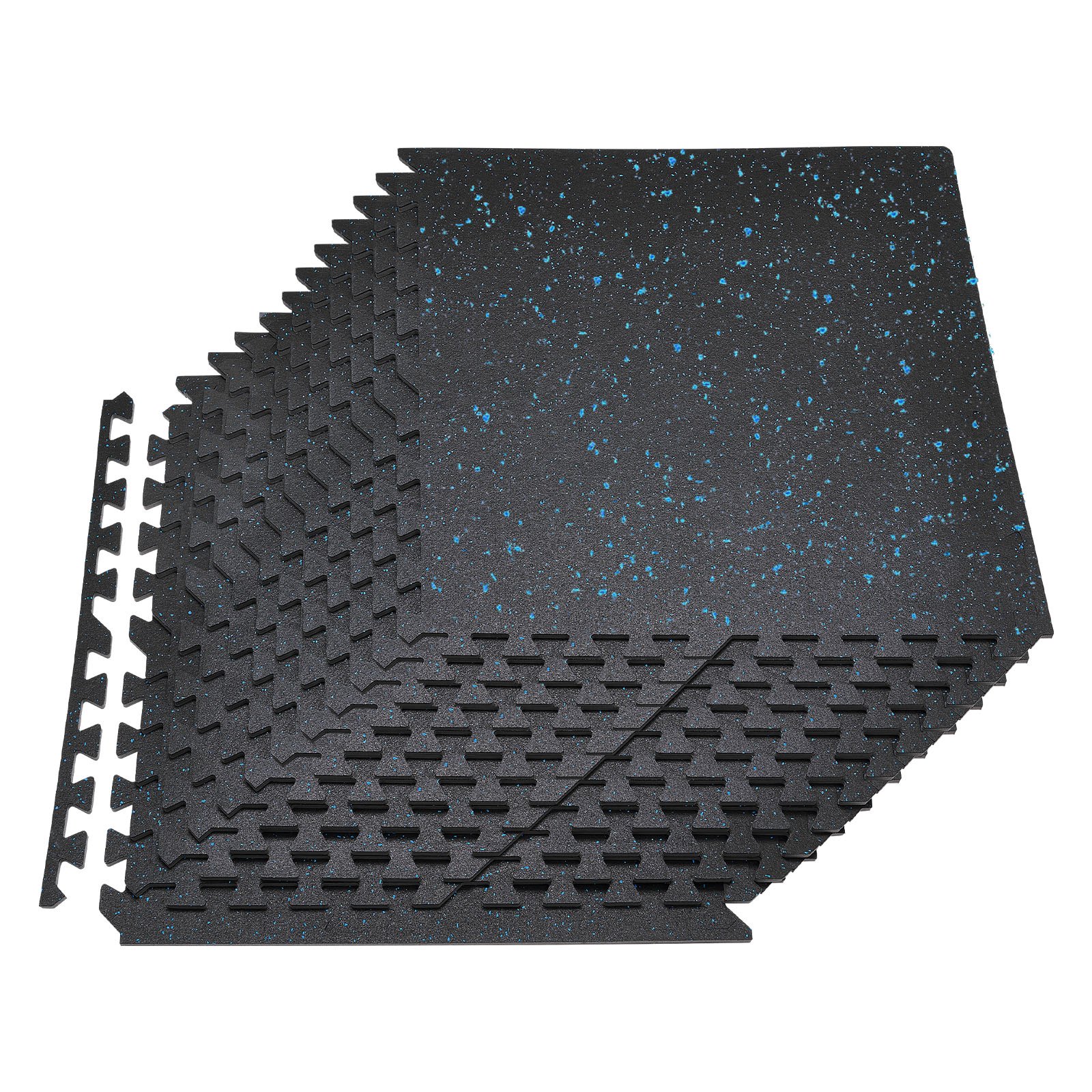 Kuntosalimatto North Craft, 610x610x14mm, musta/sininen, 24kpl/8.93m²