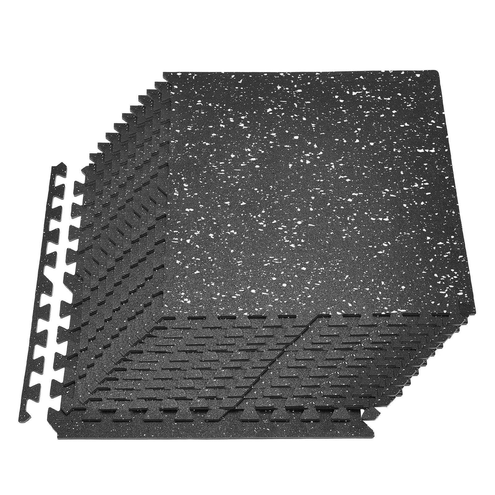 Kuntosalimatto North Craft Puzzle, 610x610x10mm, musta/valkoiset pisteet, 24kpl/8.93m²
