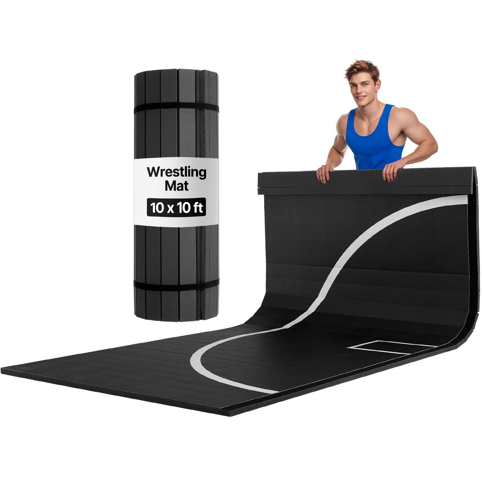 Kuntosalimatto North Craft Wrestling Mat, 3x3m, Musta