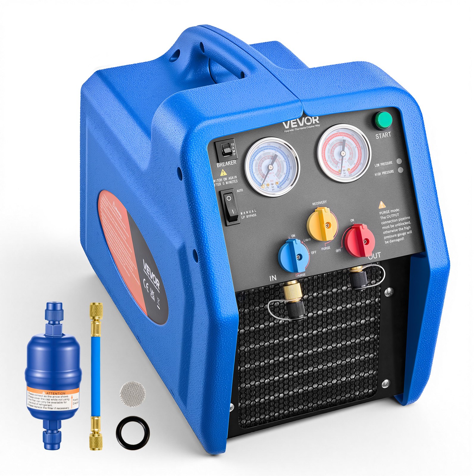 Kylmäaineen talteenottolaite North Craft, 3/4 HP, 220V, 1450 RPM, Sininen