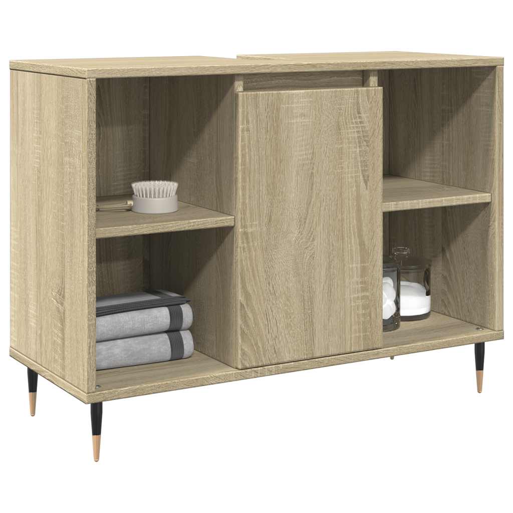 Kylpyhuoneen kaappi Sonoma-tammi 80x33x60 cm tekninen puu (85326)