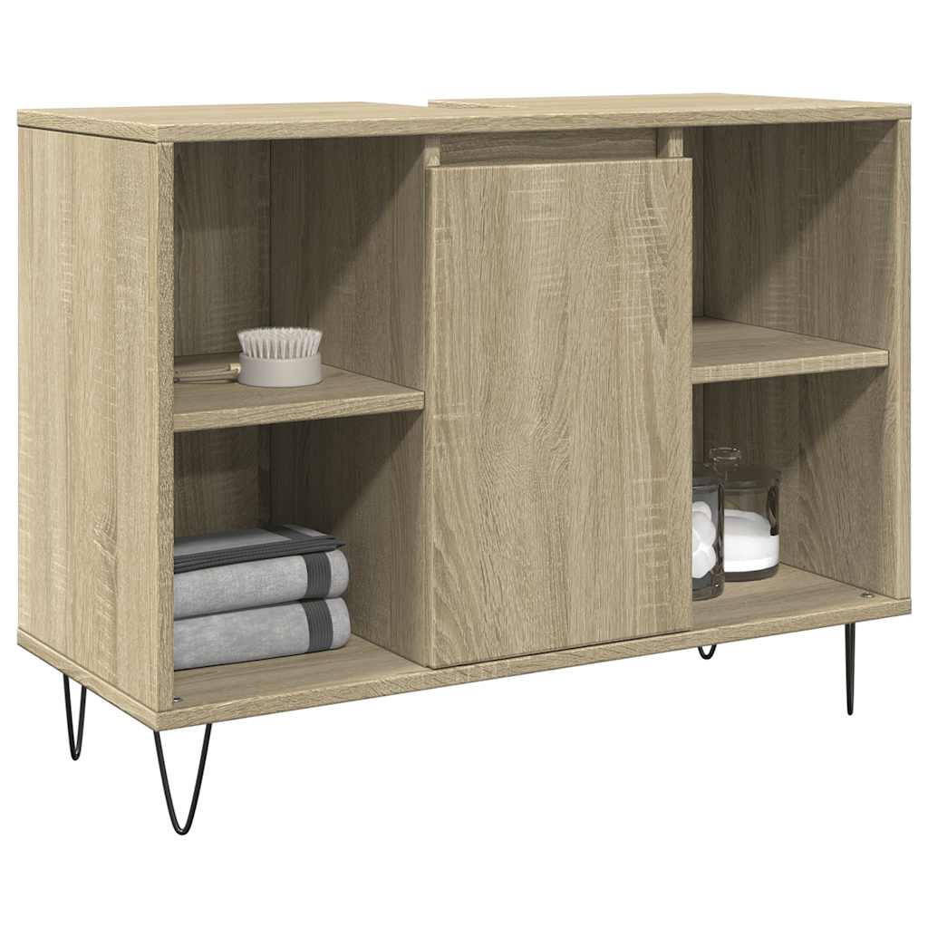 Kylpyhuoneen kaappi Sonoma-tammi 80x33x60 cm tekninen puu (85327)