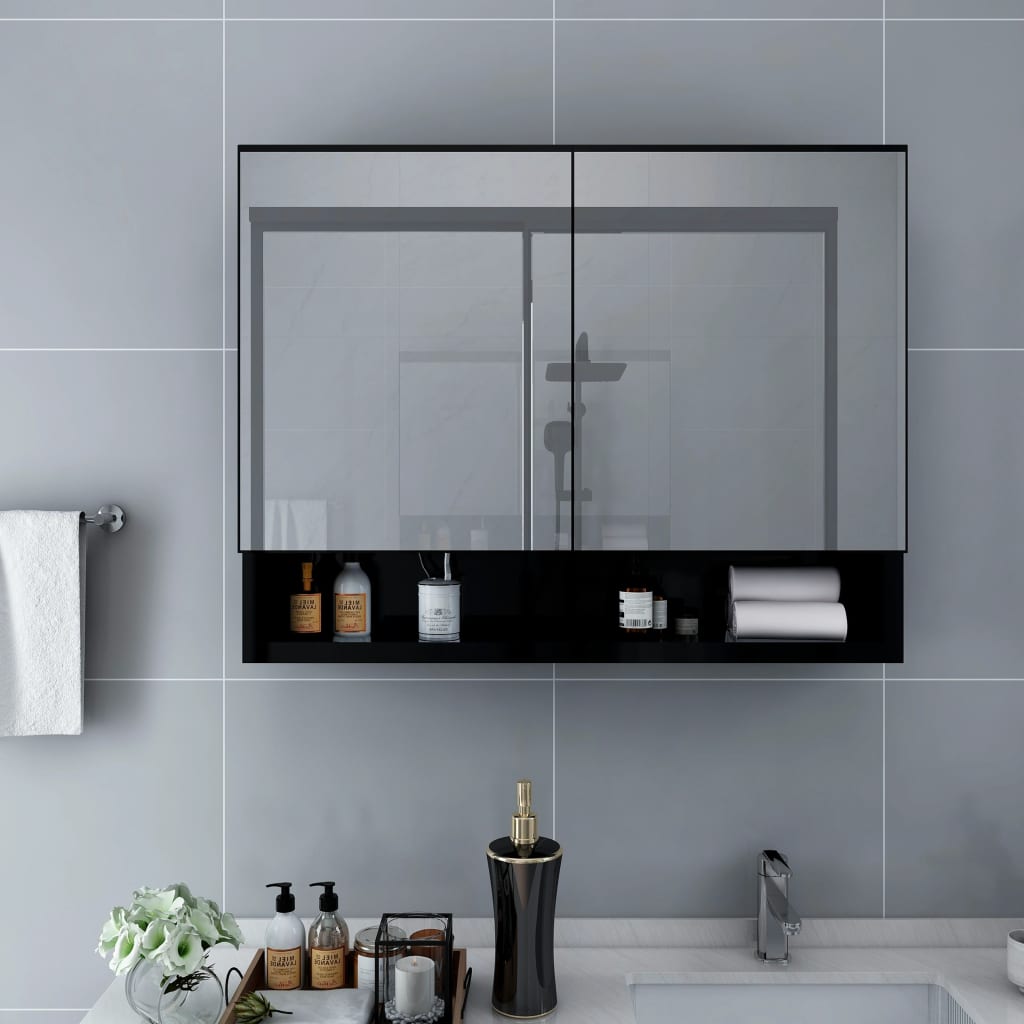 Kylpyhuoneen LED-Peilikaappi 1, 80x15x60 cm MDF
