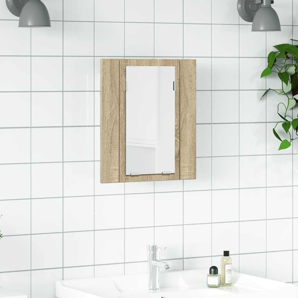 Kylpyhuoneen LED peilikaappi, Sonoma tammi, 40x12x45 cm