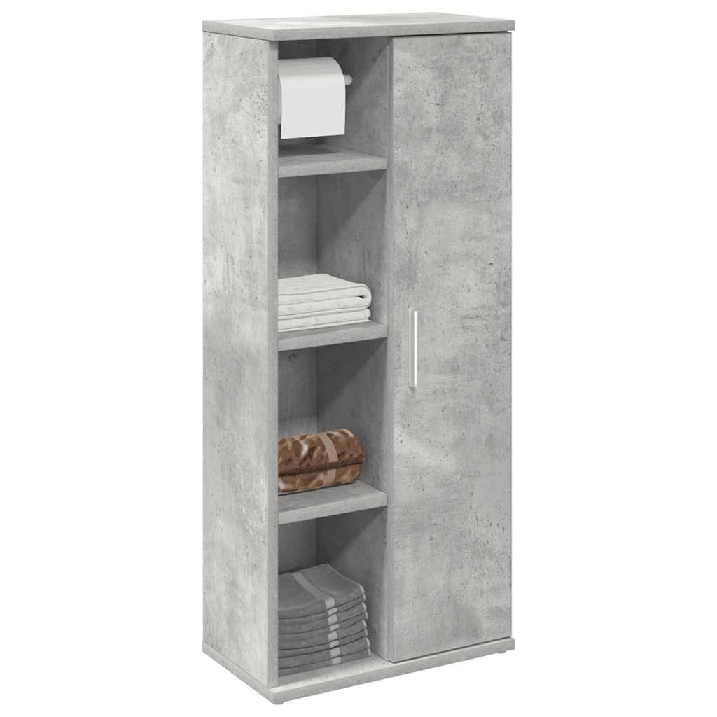 Kylpyhuonekaappi rullatelineellä Betoninharmaa 39x22x90 cm