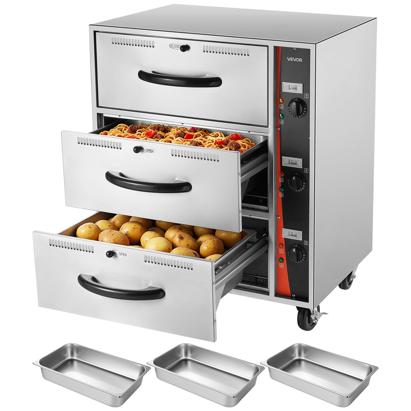 Lämpölaatikko North Craft DW3, Ruostumaton teräs, 740x595x900mm