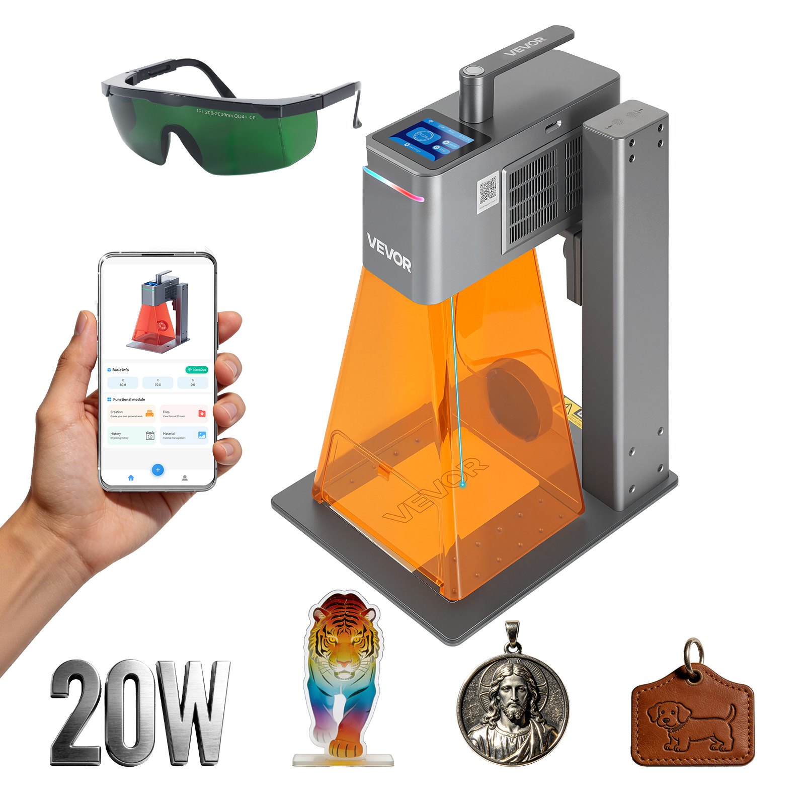 Laserkaiverrin 2-in-1 North Craft Nano Duo, 160x140mm, 20W+2W, sininen