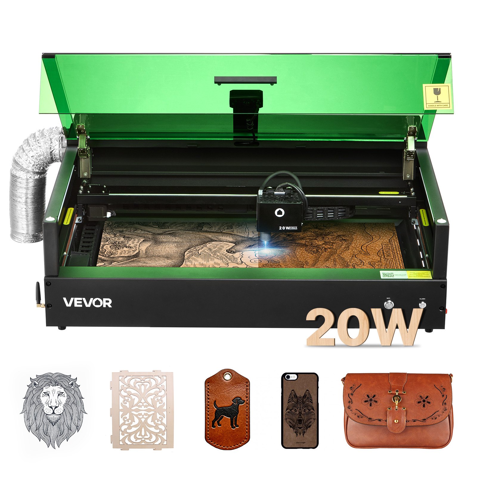 Laserkaiverrin North Craft P3 Pro, 20W, 500x320mm, hopea