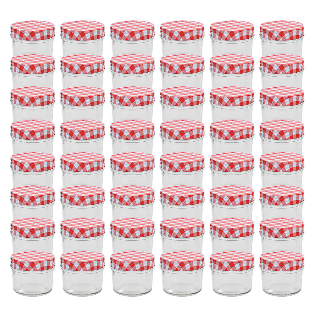 Lasiset hillopurkit valkopunaisilla kansilla 48 kpl 110 ml