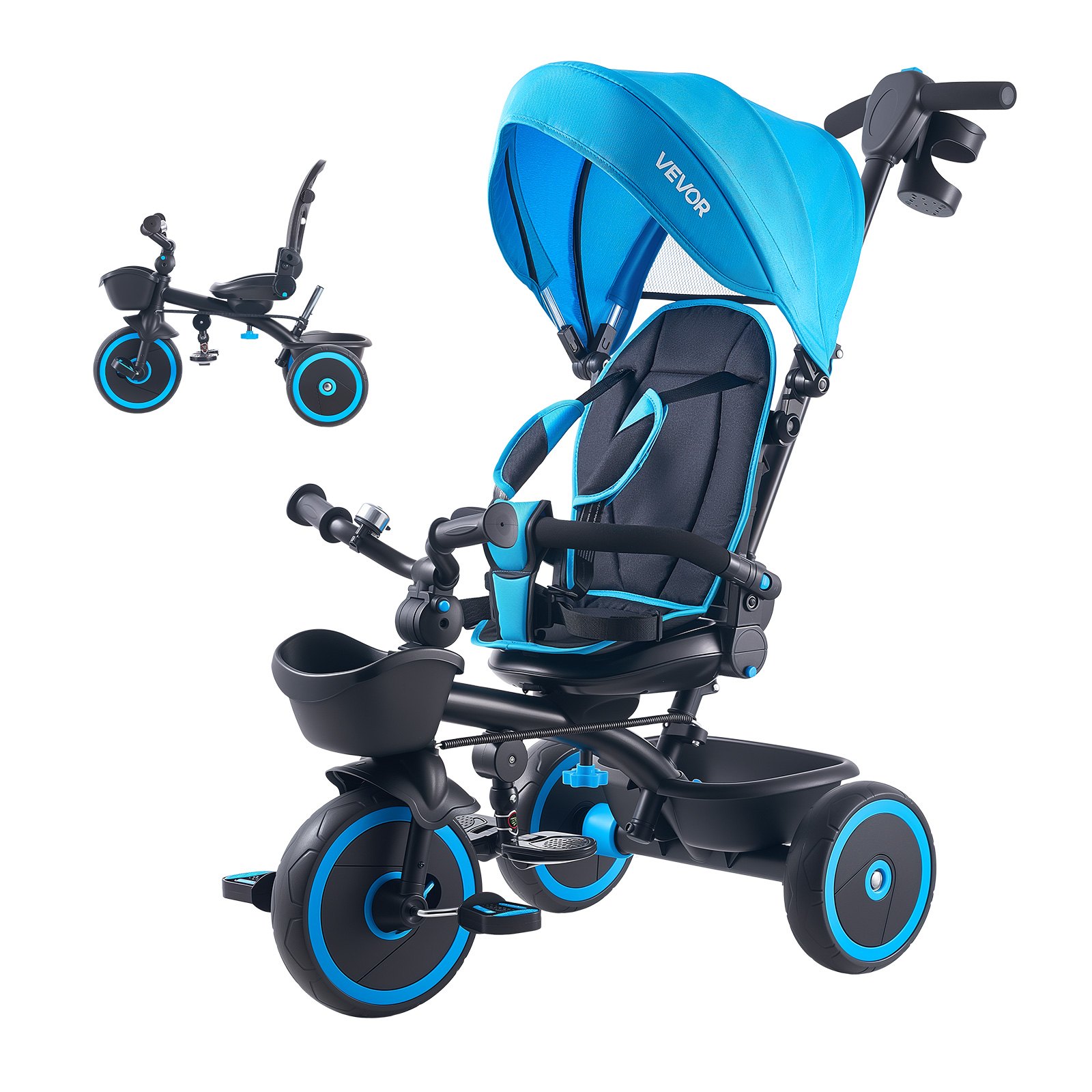 Lasten kolmipyörä North Craft, 6-in-1, sininen/musta