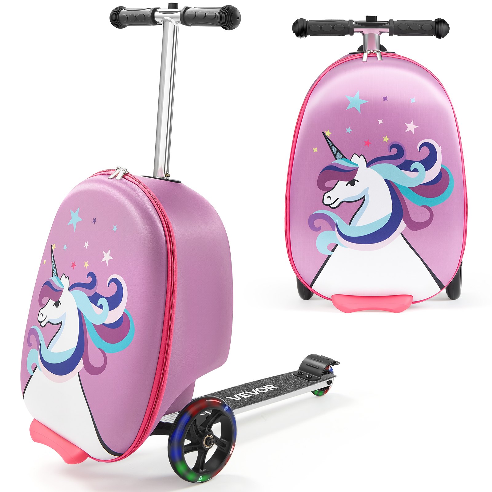 Lasten potkulauta matkalaukulla North Craft Ride-on, 33x30x55cm, 20L, Violetti