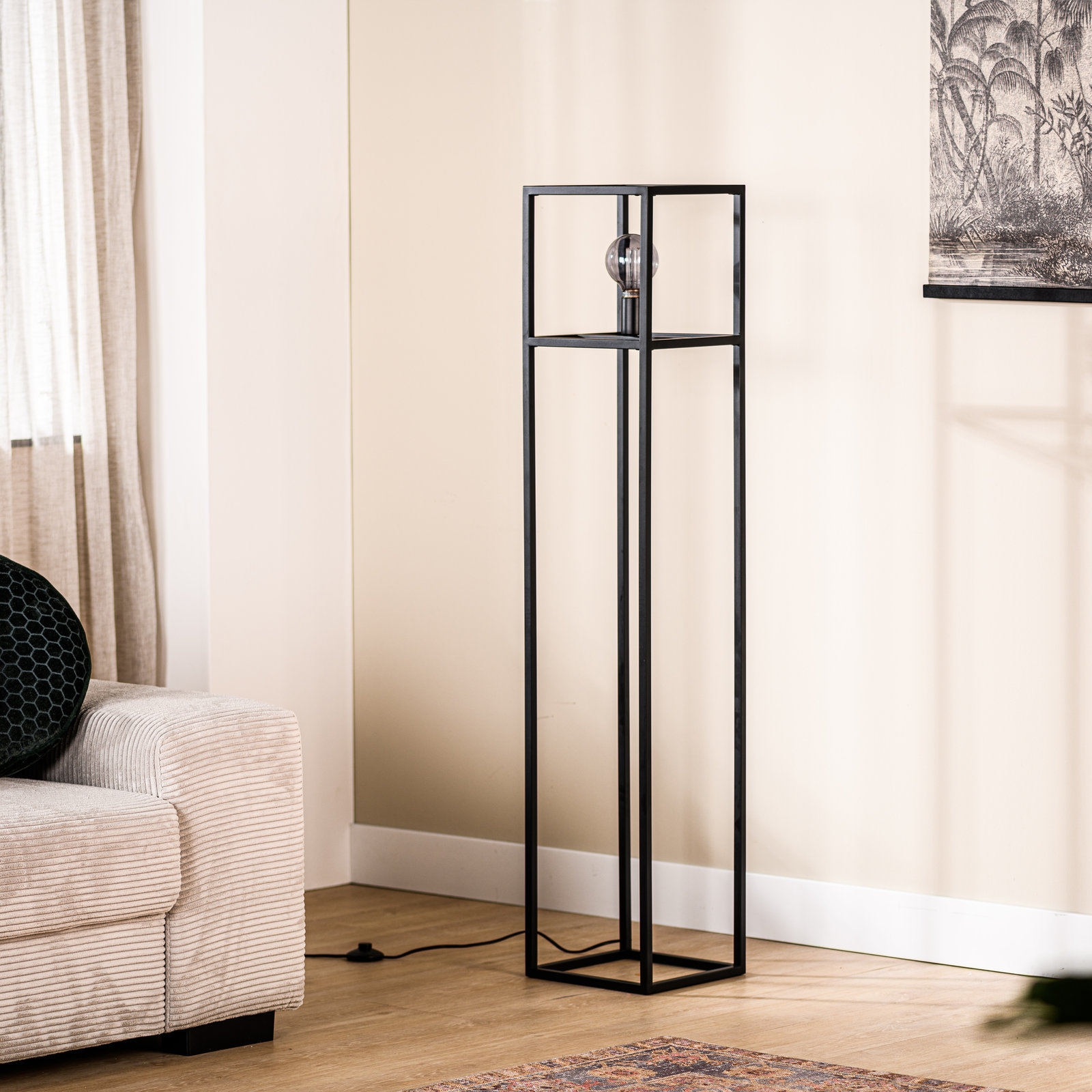 Lattiavalaisin Feels Like Home Cadre, 140cm, E27, max. 40W, musta