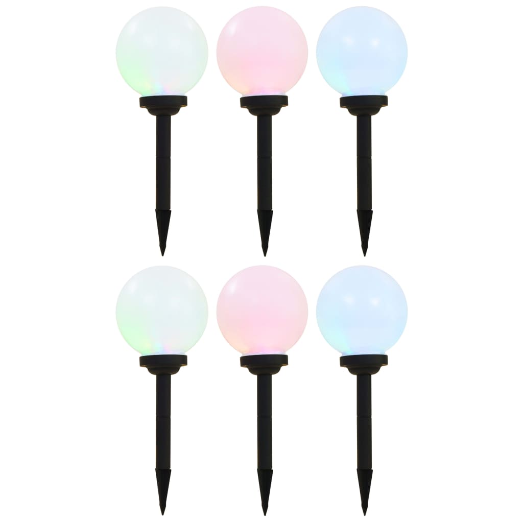 Led-aurinkokennovalaisin 6kpl väriä vaihtava pyöreä 20cm rgb