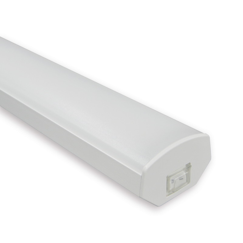 LED-työpistevalaisin Ensto Ami AL121L600, 10W/830/840, 600mm, kytkimellä, valkoinen