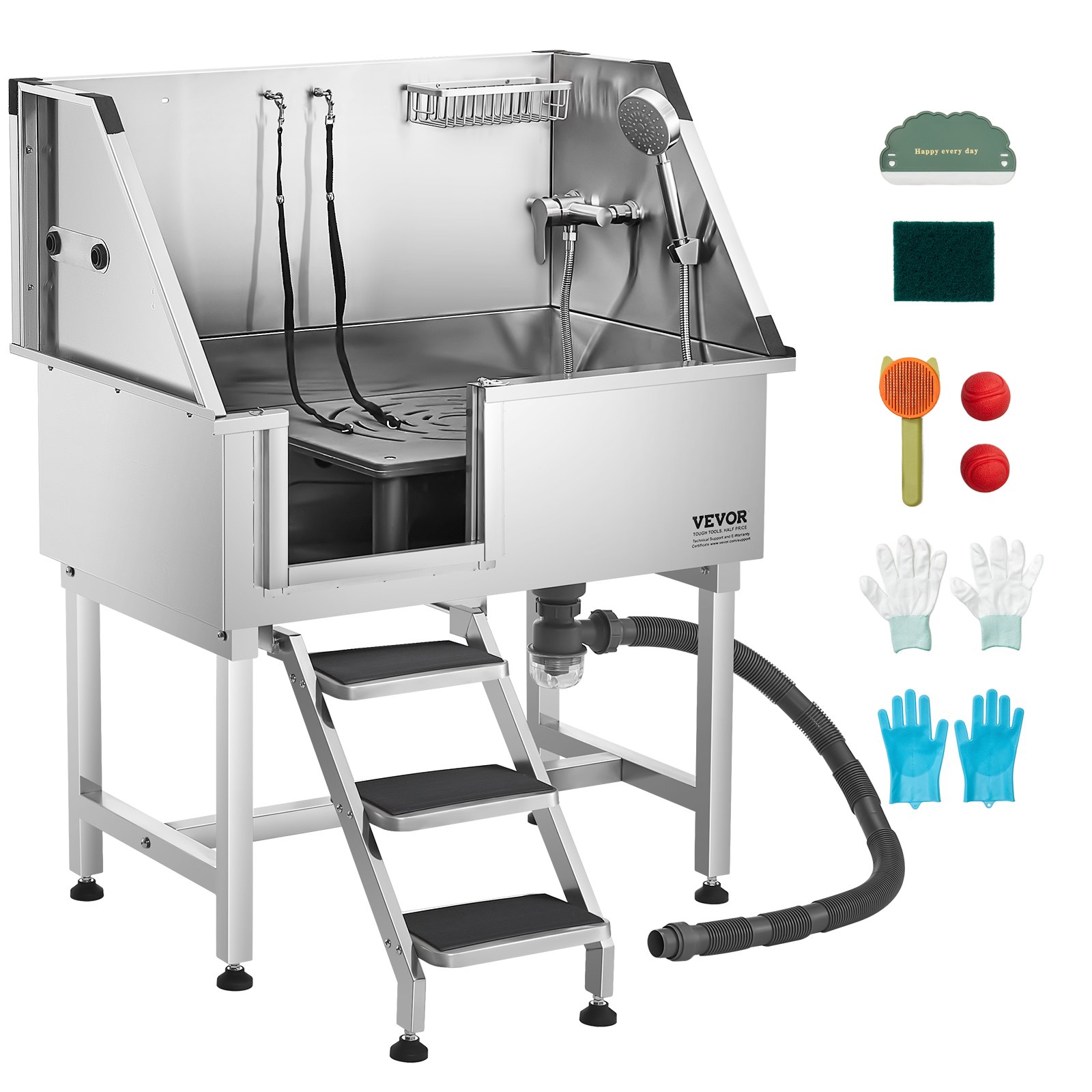 Lemmikkien pesuallas North Craft K2E01001, 96.5cm, Ruostumaton Teräs, Hopea