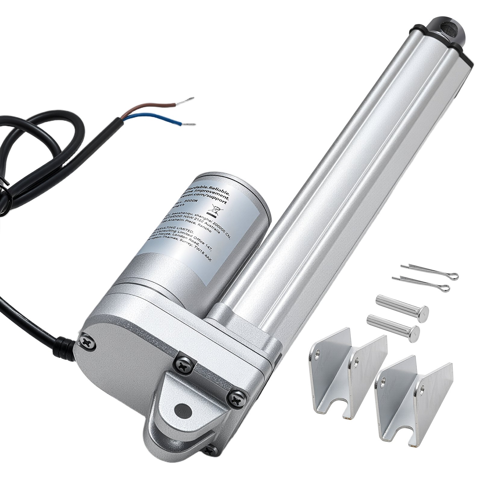 Lineaaritoimilaite North Craft, 203mm, 12V, IP65, 675lbs/3000N, Alumiini
