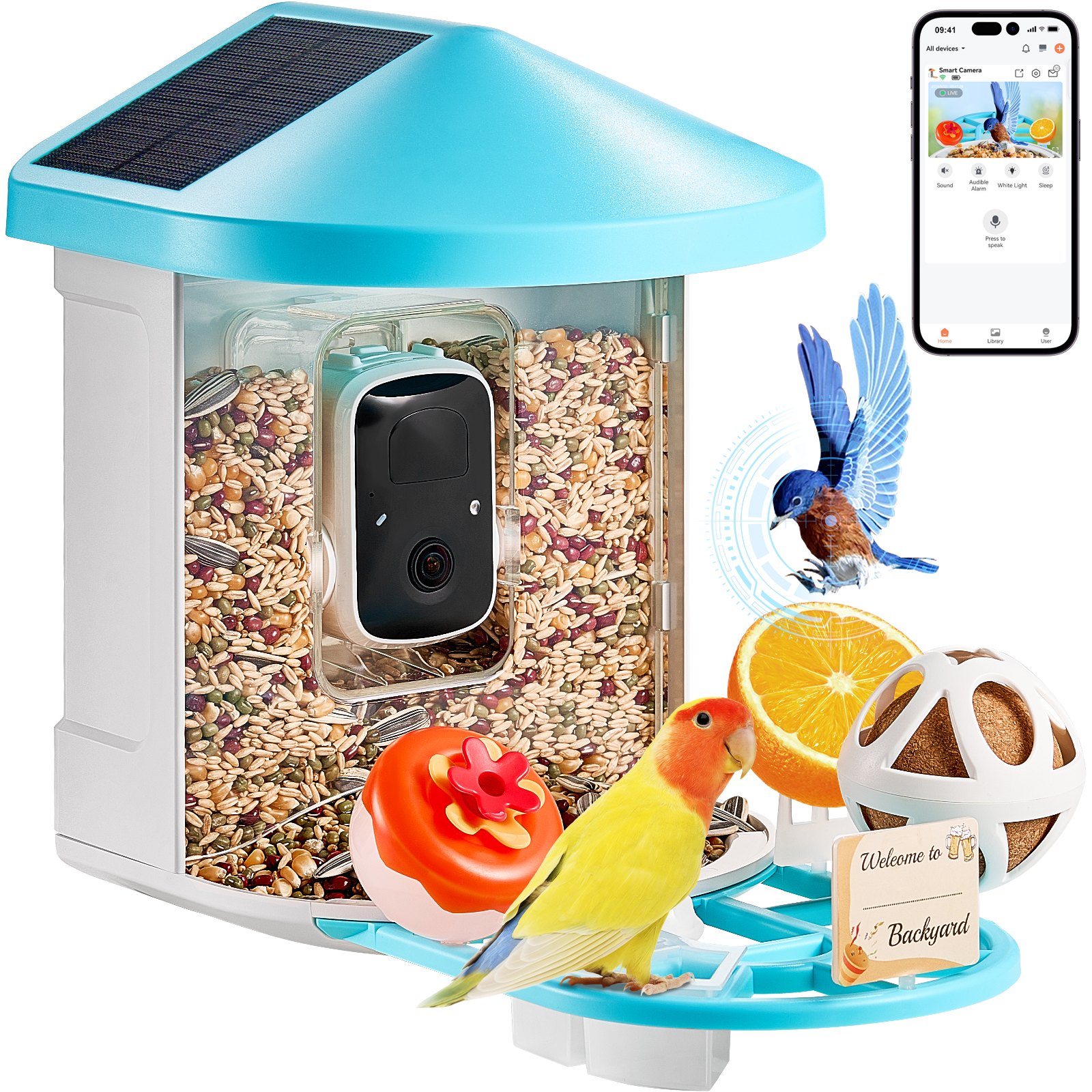 Lintulauta North Craft Smart Bird Feeder, 335x220mm, Sininen