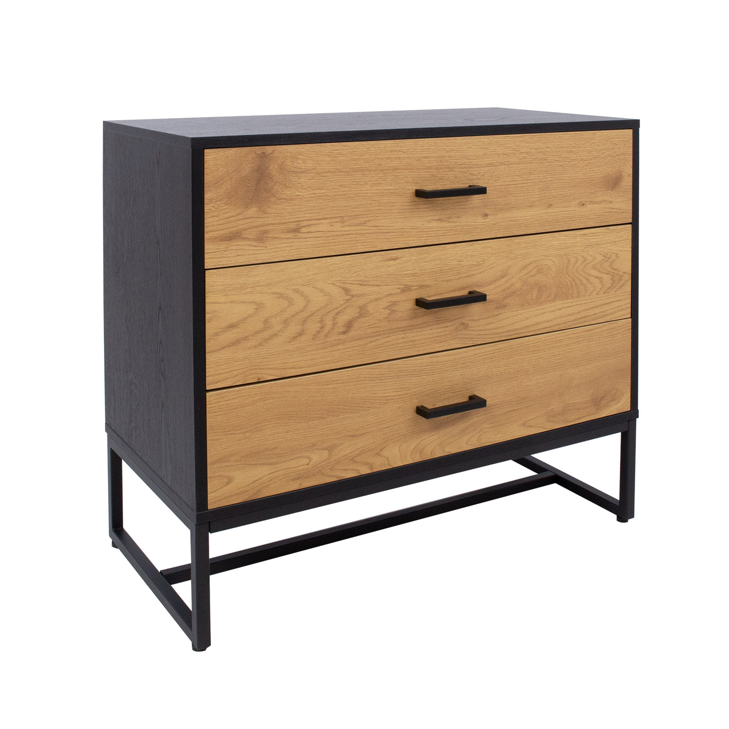 Lipasto Home4You Amsterdam, 80x40x75cm, Tammi/Musta
