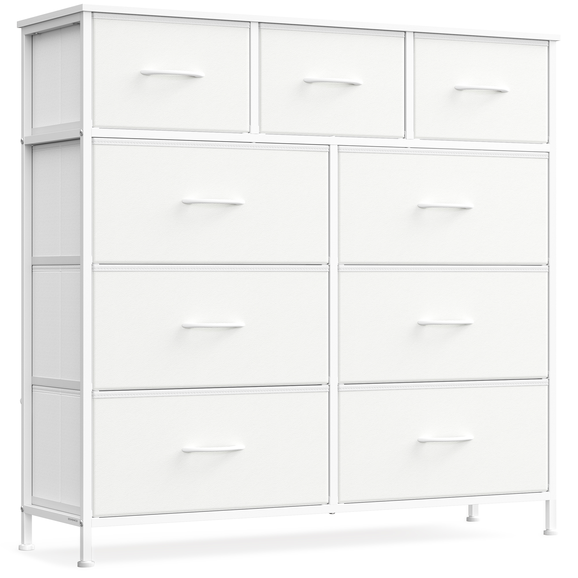 Lipasto Songmics Bellah, 30 x 98,8 x 95.2 cm, 9 vetolaatikkoa, valkoinen