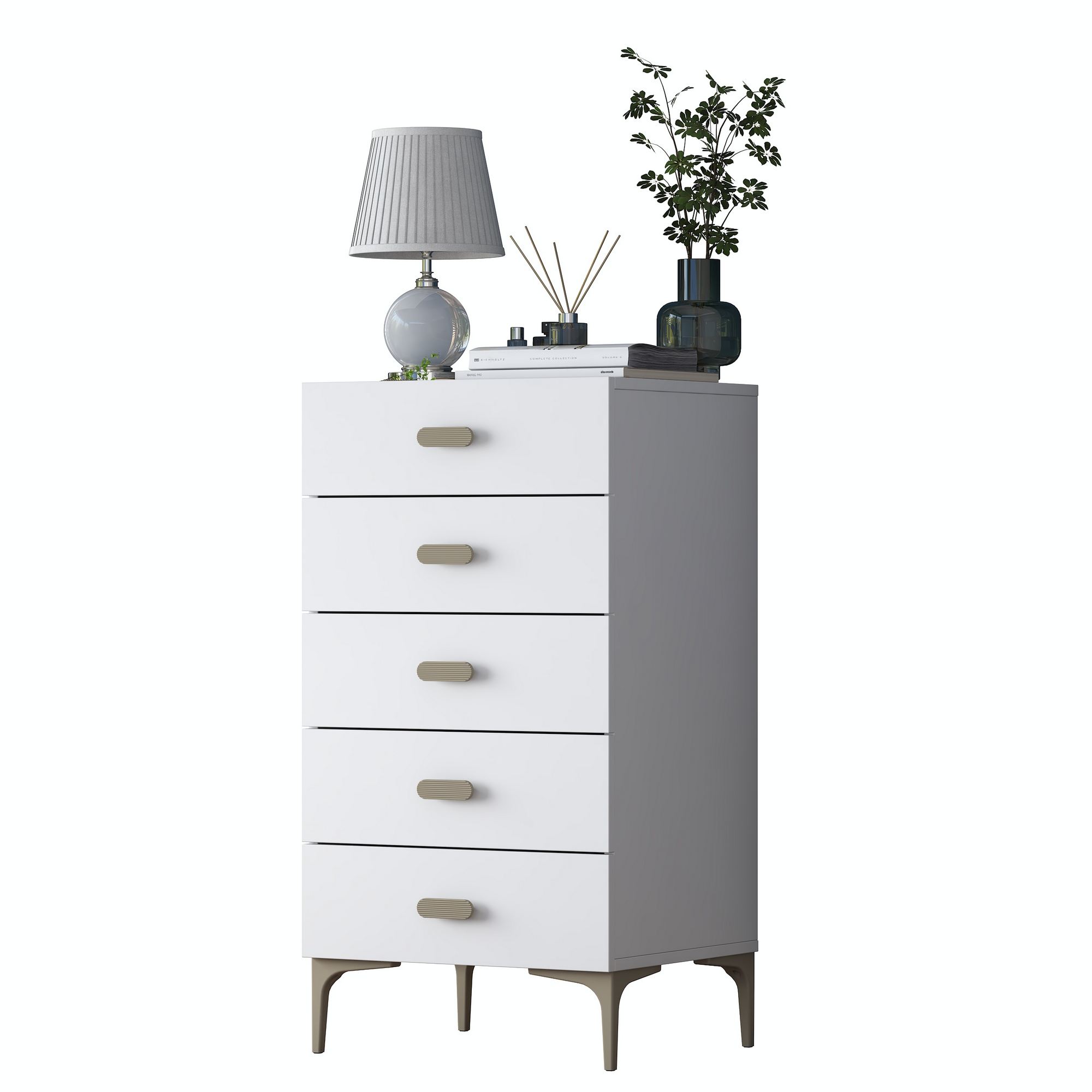 Lipasto Valento Furniture BE106 - 4085, 55,4x105,4x45 cm, valkoinen