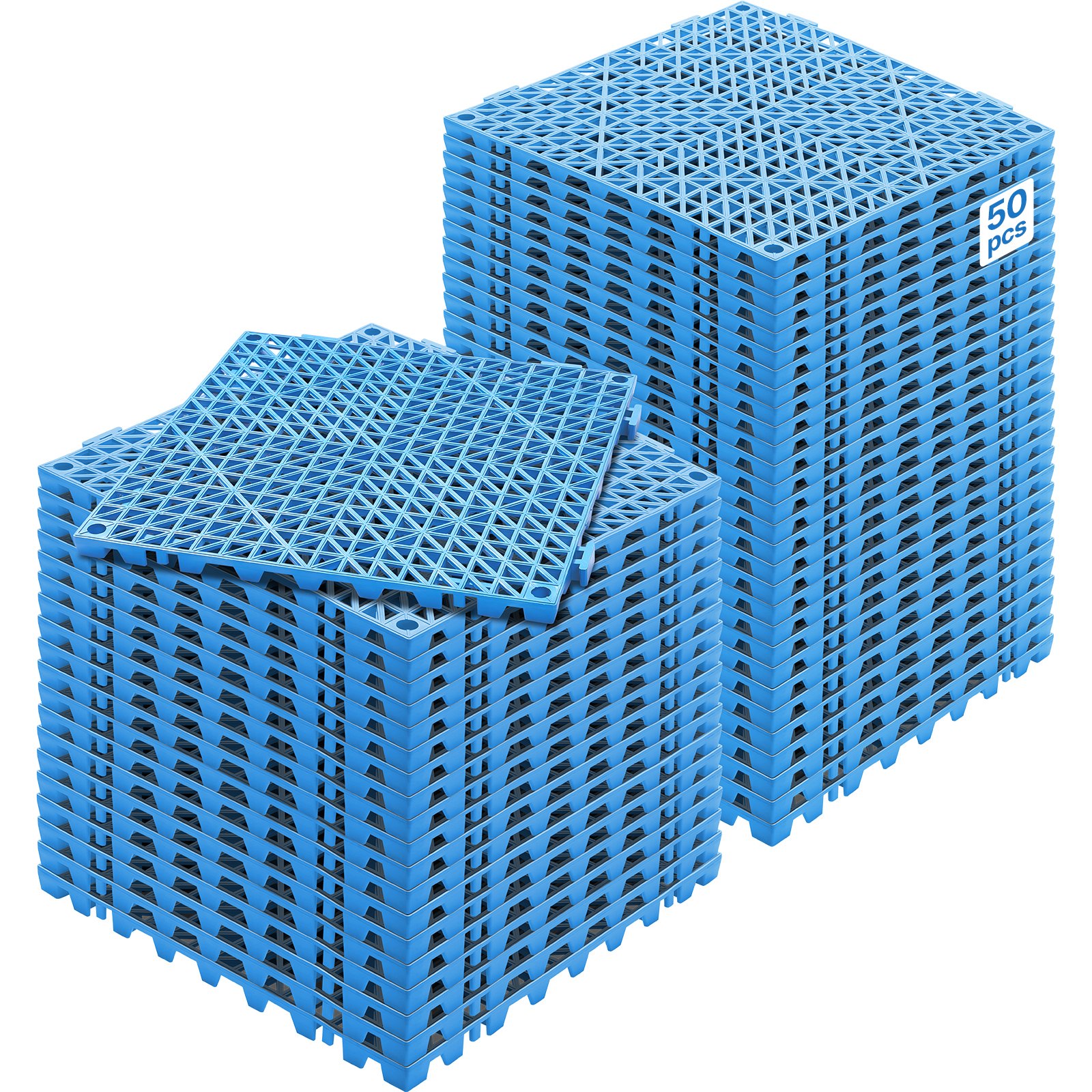 Liukumattomat lattialaatat North Craft Modular, 50x 30x30cm, PVC, sininen