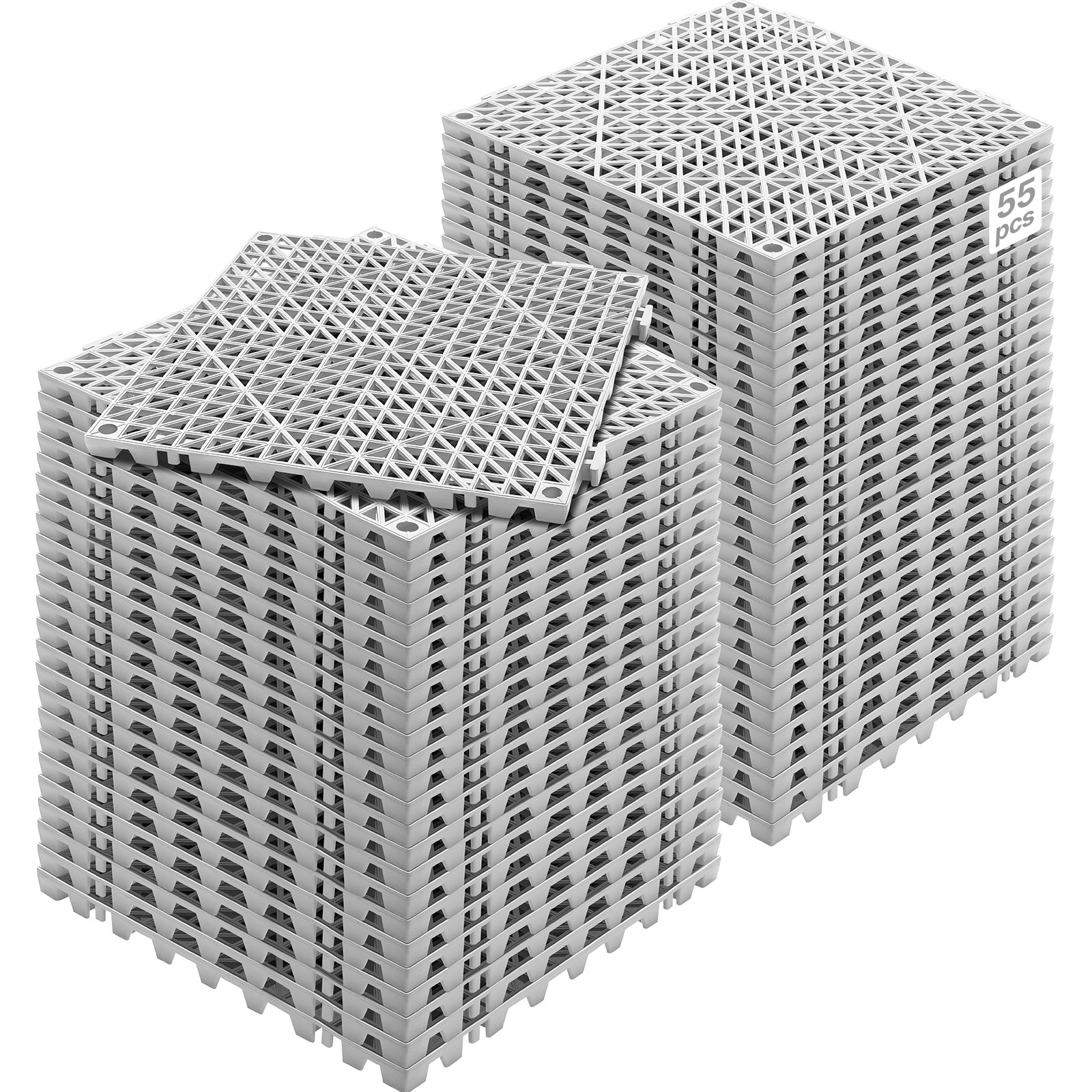 Liukumattomat lattialaatat North Craft Modular, 55 kpl 30x30 cm, Harmaa