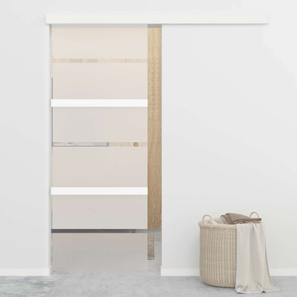 Liukuovi ESG-lasi ja alumiini, 76x205 cm, hopea