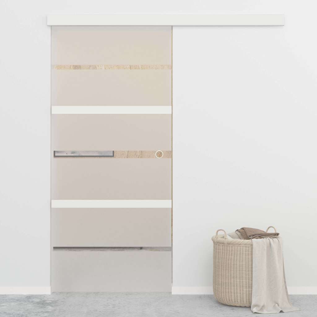 Liukuovi soft-stopeilla ESG-lasi ja alumiini 90x205, 2x lattiaohjain