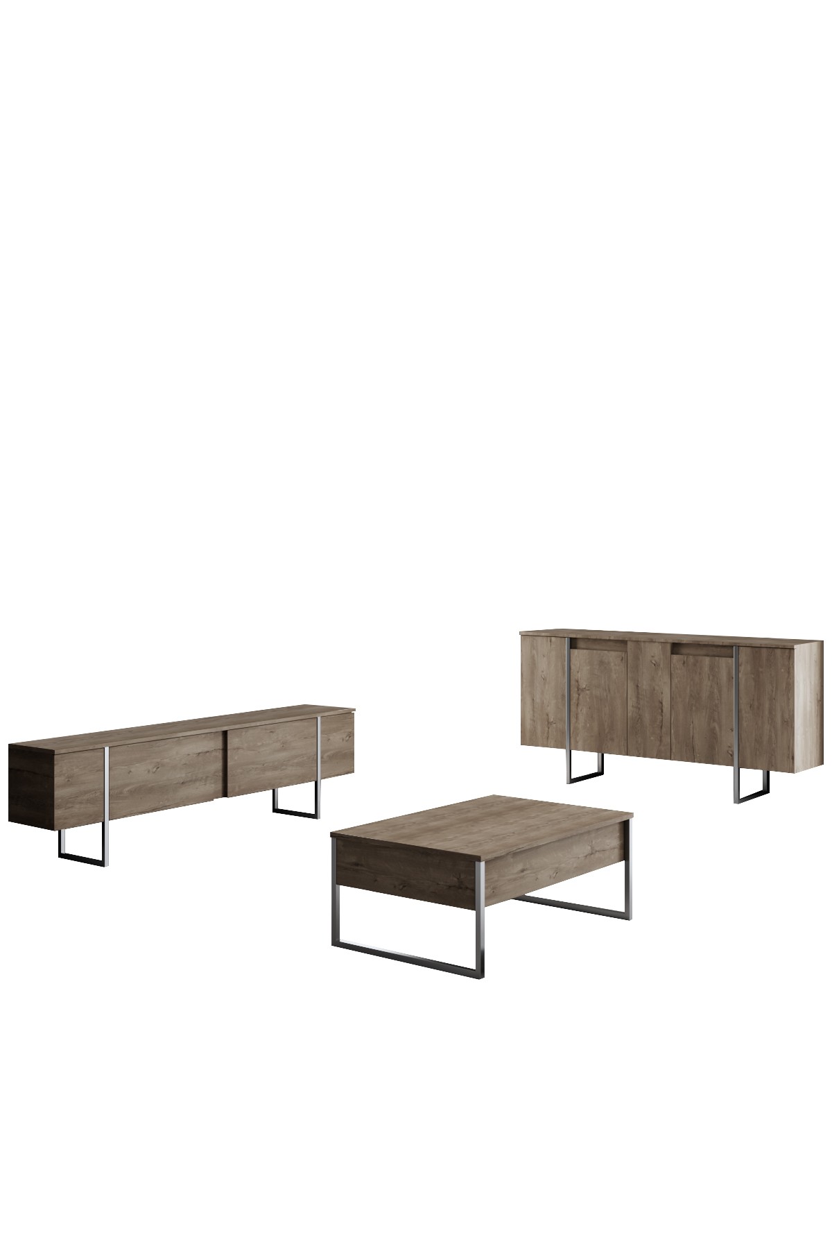 Olohuoneen kalustesetti Valento Furniture Luxe, Pähkinäpuu ja Hopea