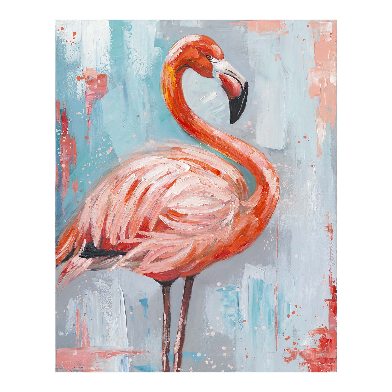 Maalaus Home4You Flamingo, 80x100cm, Pinkki